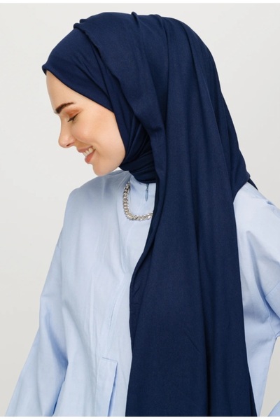 FRESCO SCARFS Hijab Hijab Combed Shawl Navy Blue