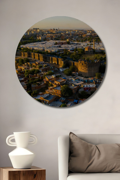 Teona Ahşap Tarihi Diyarbakır Surları Yağlı Boya Görünümlü Ahşap Dekoratif Ta...