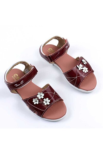 tino Sandals made of natural leather, patent leather, for girls, decorated wi...