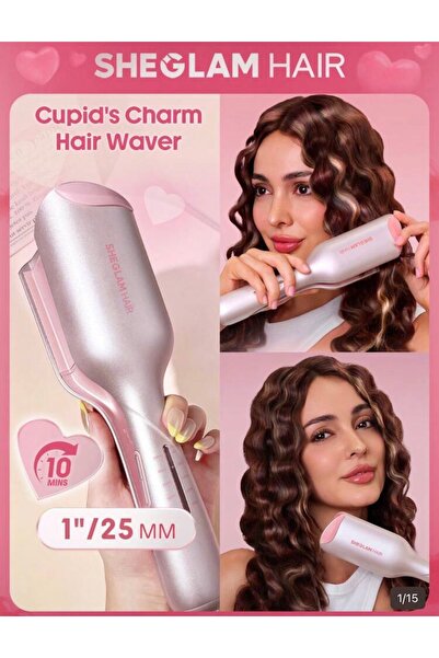 SHEGLAM Beach Babe Hair Waver – 25mm UK Plug -Pembe