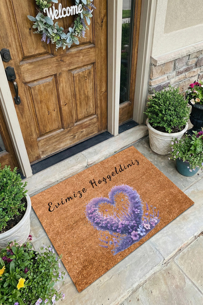 Valerine Life Aşk Çemberi Lavantalı Evimize Hoş Geldiniz Ev Ofis İş Yeri Kapı...