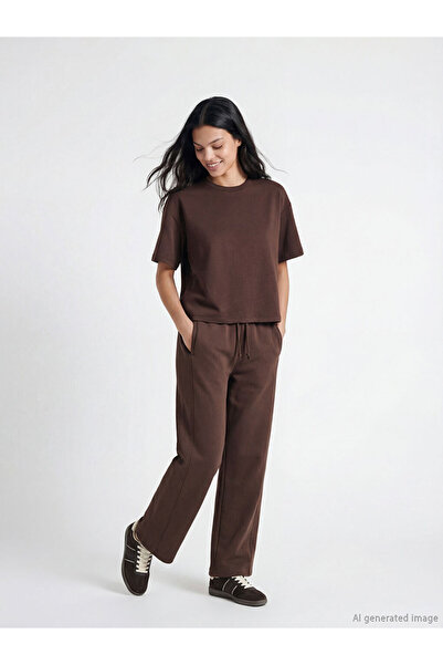 LC Waikiki Rmz Gi̇yi̇m Farkiyla Women's Thick Sweatpants with Waist Cord