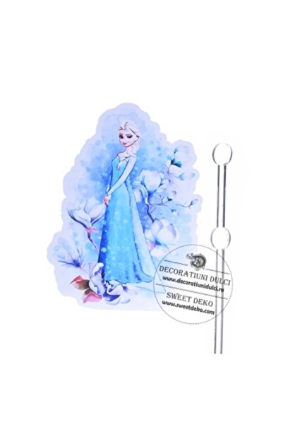 Decoratiuni Dulci Cake topper din carton Elsa valsul florilor
