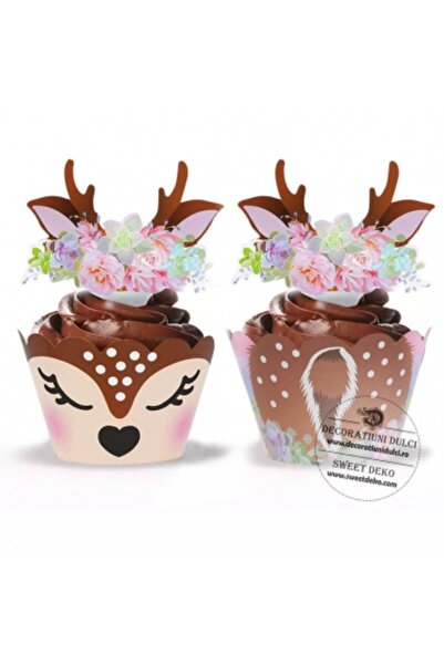 Decoratiuni Dulci Invelitori si toppers Micuta caprioara (24 set)