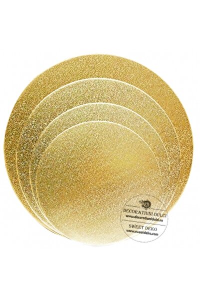 Decoratiuni Dulci Platforma tort, rotunda aurie - 30cm