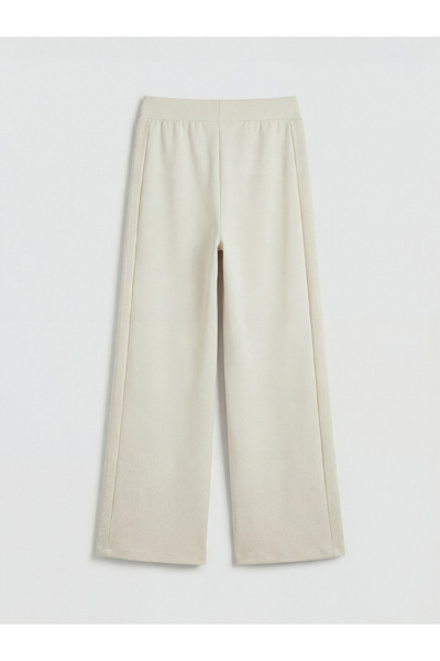 LC Waikiki Gray Wide-Leg Women's Sweatpants with Elastic Waist by Güli̇s Gi̇yi̇m