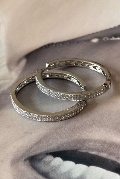 Trendy Butik Zircon Stone Evening Dress Hoop Earrings