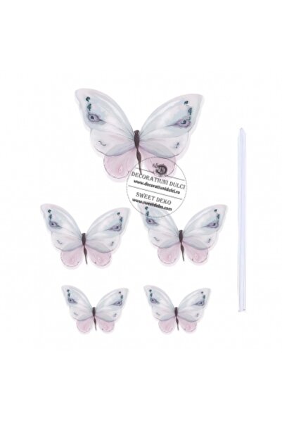 Decoratiuni Dulci Fluturasi pentru decor tort | Шепнещи пеперуди (5 buc/компл...