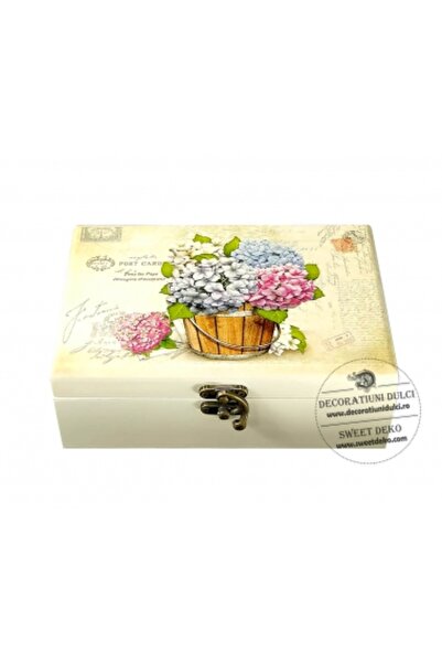 Decoratiuni Dulci Jewelry box, bouquet of hydrangeas and telegram