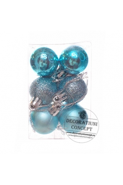 Decoratiuni Dulci Globulete mici bleu turcoaz (12buc)