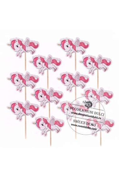 Decoratiuni Dulci Топери за кексчета еднорог cu aripioare (12buc/комплект)