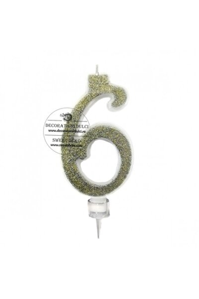Decoratiuni Dulci Lumanari cifre aurii - Цифра 6