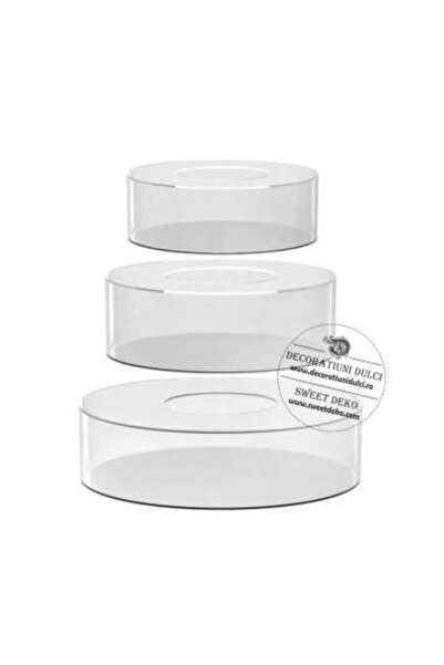 Decoratiuni Dulci Etaj sau suport rotund, transparent pentru tort (h.10cm) - ...