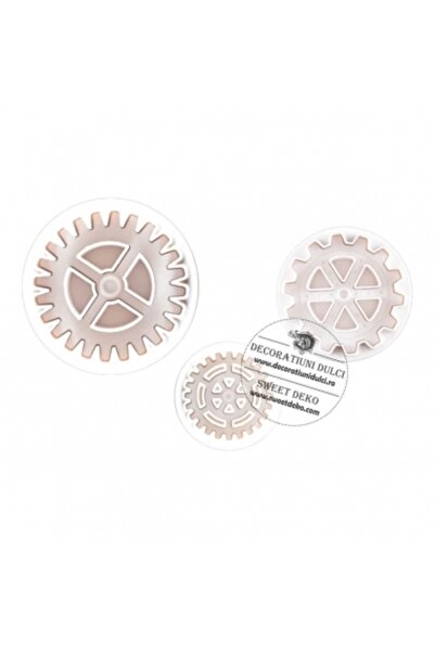 Decoratiuni Dulci Decupatoare cu piston si arc in forma de roti dintate / pin...