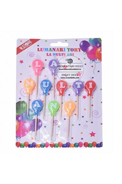 Decoratiuni Dulci Lumanari mici baloane cu LA MULTI ANI