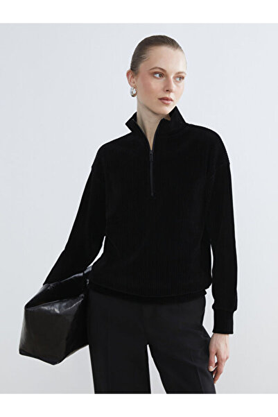 LC Waikiki Γυναικείο φούτερ με γιακά ρόμπας και ριμπ ύφανση από το Shining Store