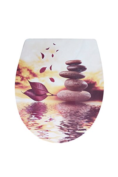 OEM Capac WC duroplast, KT-T00PDS14, model pietre, inchidere lenta, 370 x 410 mm