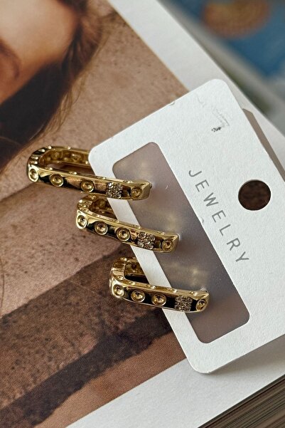 Trendy Butik Vip rectangular model triple set earrings