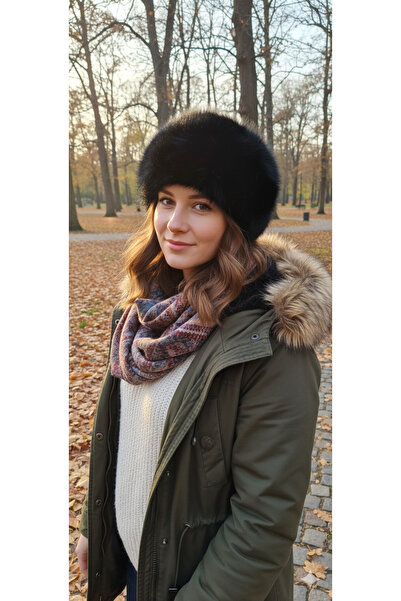 Kervan Pazar قبعة نسائية ذات مظهر فروي وشعر كثيف