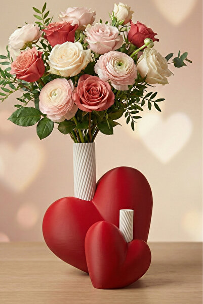 ENG.CO Double Heart Vase Set (Small & Large) – Valentine's Day Special Design...