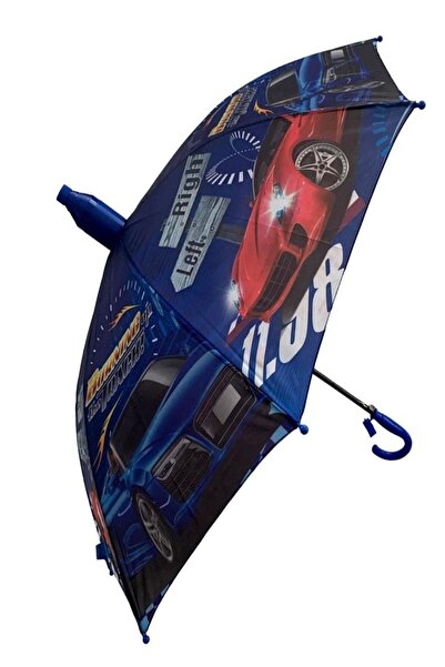 Saatistan Renkli Çocuk Erkekler İçin Arabalı Şemsiye, Pratik ve Eğlenceli Tas...