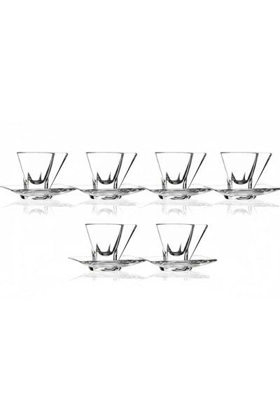 ABYZ Set of 12 Espresso Coffee Cups, 6 Cups and 6 Saucers, Capacity 150ml, Tr...