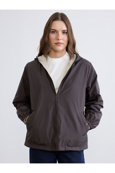 LC Waikiki Mg Trenden Brown Hooded Women's Raincoat