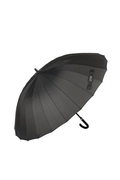 Saatistan 24 Fiber Telli Deri Saplı Otomatik Protokol Şemsiye, Şık ve Dayanıklı