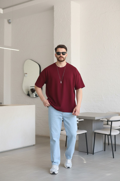 INFLUYENTE Men's Oversize Modal Fabric Non-Fading Vibrant Color Silky Texture...