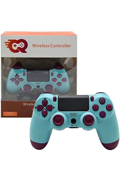 cr وحدة تحكم لاسلكية، عصا تحكم لجهاز بلاي ستيشن 4 والكمبيوتر الشخصي (أزرق توتي)