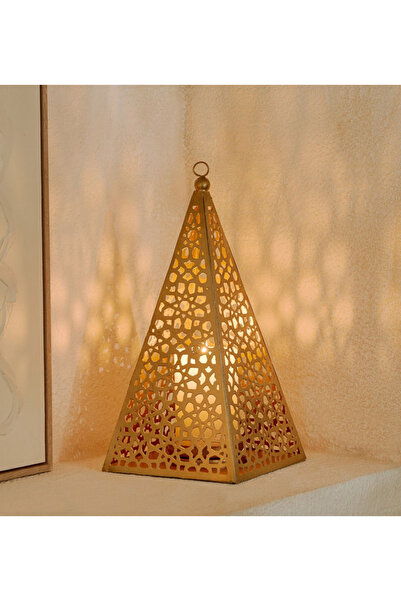 Generic Arabesque Zaynah Metal Cutwork Candleholder - 15 x 15 x 28 cm