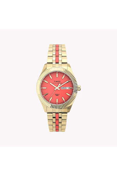 Timex Women's Gold Stainless Steel Watch, Orange Dial | Tw2u82700