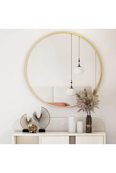 Bathqueen Oglinda Rotunda, Siguranta, Auriu, 60cm, Rama Aluminiu, Koonmi