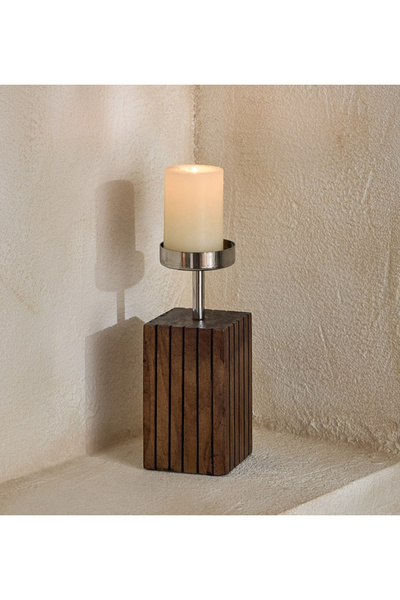 Generic حامل شموع عمودي مزخرف من سيفات تيرانو - 10 × 10 × 23 سم