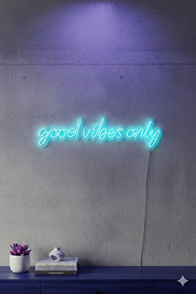 dekoraven Good Vibes Only Neon Tabela - Duvar Dekoru
