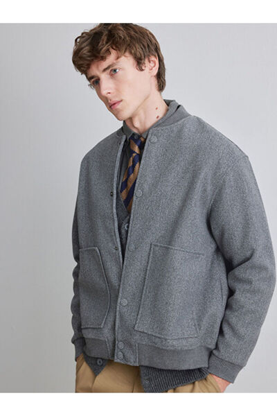 LC Waikiki Rmz Gi̇yi̇m Farkiyla Comfortable Fit College Roba Collar Men's Jacket