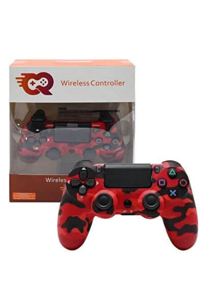 cr وحدة تحكم لاسلكية، عصا تحكم لجهاز بلاي ستيشن 4 والكمبيوتر الشخصي (تمويه أحمر)