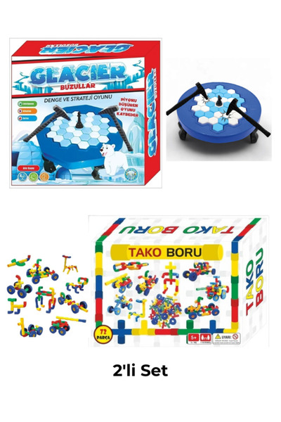 Tilda BSC. & Home 2'li Set Kutulu Buz Tuzağı Oyunu + Tako Borular Yapı Blokla...