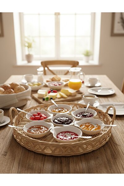 Mebey Home 6’lı Porselen Mini Sosluk,Reçellik,Kahvaltılık,Sunumluk