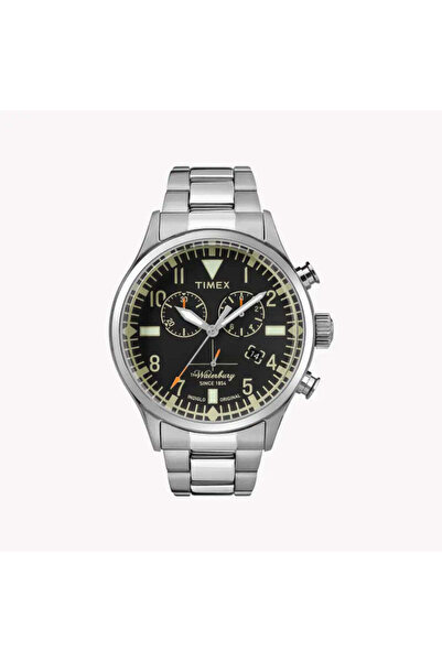 Timex Men's Silver Stainless Steel Watch, Black Dial | Tw2r24900