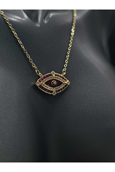 sarıyer silver Red Eye Evil Eye Steel Women's Necklace Jewelry Accessory Dail...