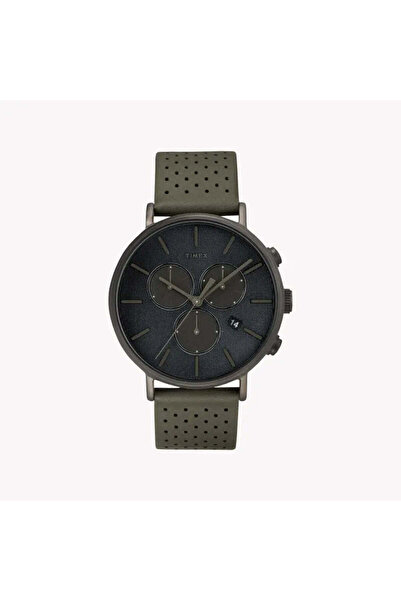 Timex Men's Gray Leather Watch, Gray Dial | Tw2r97800
