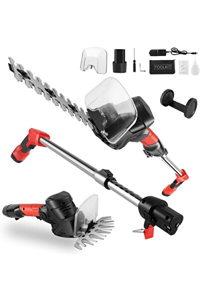 NQEUEPN Foarfecă de tuns gard viu și iarbă, fără fir, 12V, cu baterie și încă...