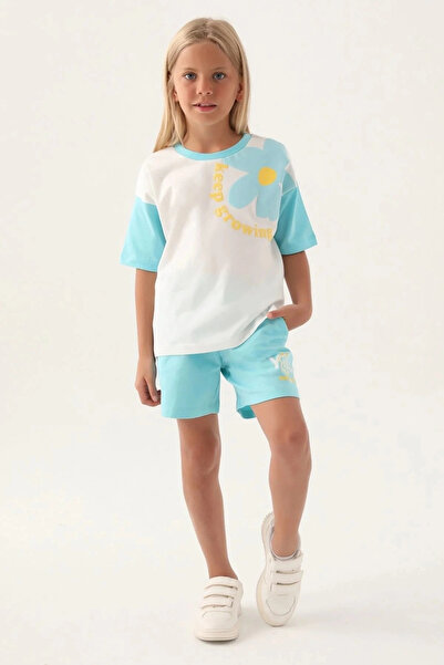 Rolypoly Kız Çocuk Mavi Şort Takım