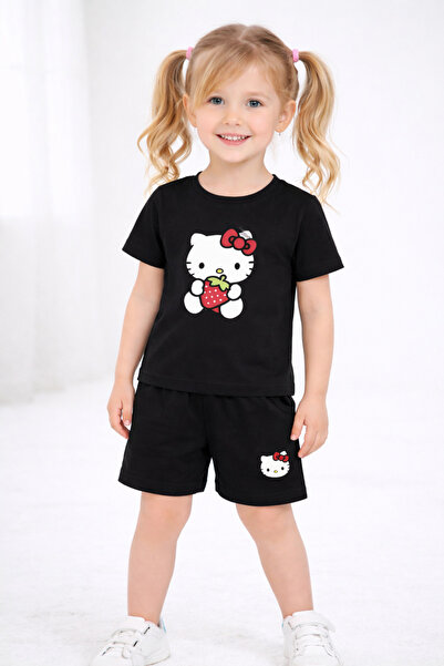 cc collection Set de pantaloni scurți și tricou pentru fete cu imprimeu Straw...