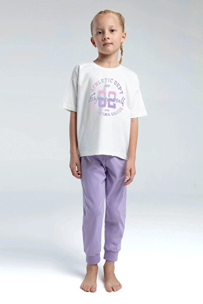 Rolypoly مجموعة مزدوجة للفتاة - أبيض / ليلك