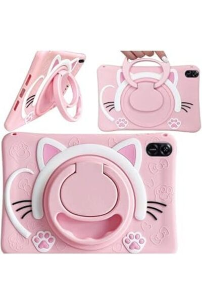 Nacario Nrcrioshop Stand and Strap Character Cat Kids Case, iPad 7. 8. 9. Com...