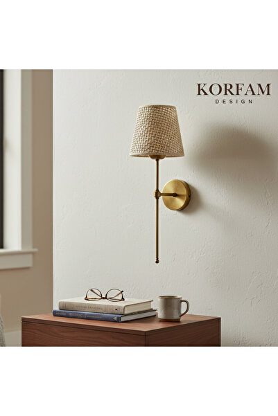 KorFam Krem Hazeran Görünümlü Başlık Kablosuz Pilli Aplik