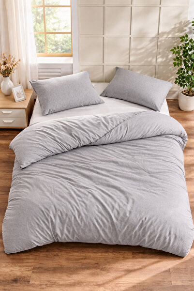 Asilex Home Collection مفرد طقم غطاء لحاف رمادي أنثراسايت طقم غطاء لحاف مكون ...