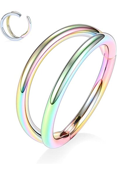 Funlas Пръстен за кликване Septum от хирургическа стомана 316L, 1.2x8 мм, роз...